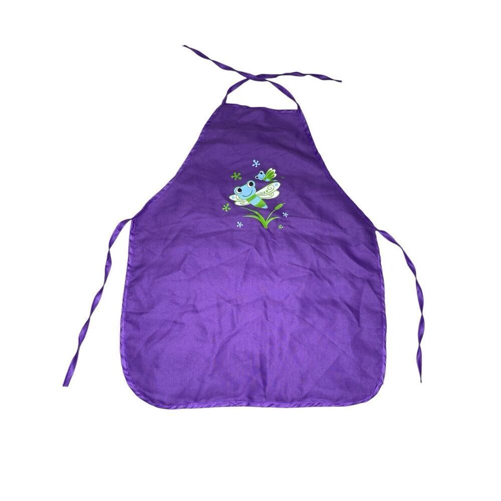 Purple Dragonfly Kids Art Apron Craft Painting Smock Tie Back Ages 3 and Up